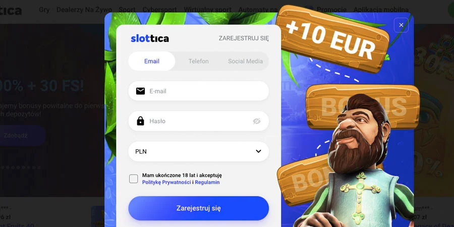 Slottica bonus bez depozytu